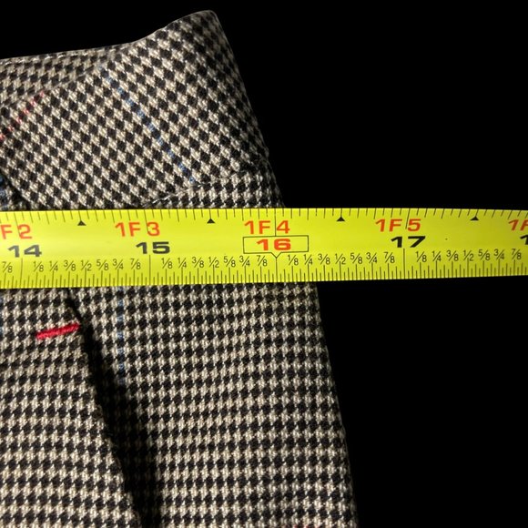 Dismero Italy Women's Houndstooth Ankle Tuxedo Cuffed Trouser Pants Size 8 - Picture 9 of 12